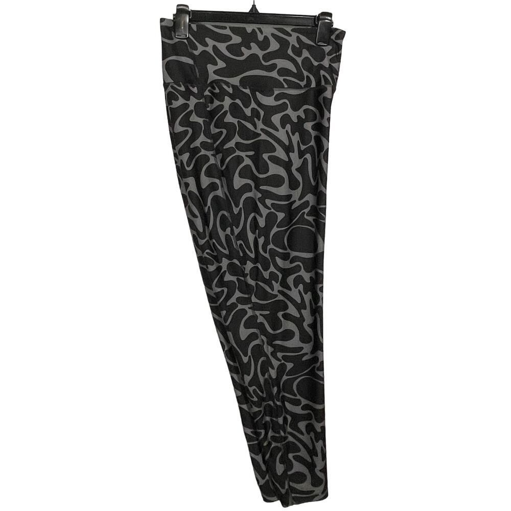 REEBOK Plus Size Workout Ready Printed Leggings GREY/BLACK 3X
